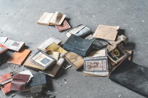 Old books lying on the ground