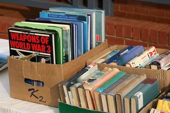 boxes of books can hold yard sale treasures